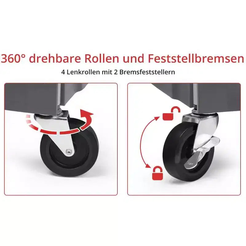 Chariot utilitaire pliable à roulettes, desserte à 3 niveaux avec roues verrouillables et capacité de 76 kg, chariot pliable pour maison, bureau, garage, entrepôt