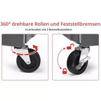Chariot utilitaire pliable à roulettes, desserte à 3 niveaux avec roues verrouillables et capacité de 76 kg, chariot pliable pour maison, bureau, garage, entrepôt