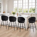 Bekrvio 30 Tabourets de bar pivotants de 2/3/4, Tabourets de bar modernes en velours avec dossier incurvé et structure métallique, Chaises de bar pour îlot de cuisine, Pub à domicile