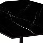 Table basse octogonale MAYEERTY avec base en métal et plateau en MDF pour salle à manger et salon, aspect marbre