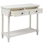 Console rustique de ferme avec 2 tiroirs et étagère inférieure pour salon