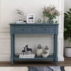 Console rustique de ferme avec 2 tiroirs et étagère inférieure pour salon