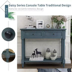 Console rustique de ferme avec 2 tiroirs et étagère inférieure pour salon