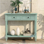Console rustique de ferme avec 2 tiroirs et étagère inférieure pour salon