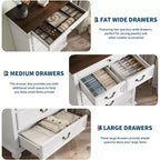 Commode 7 tiroirs style ferme rustique - Rangement à bijoux pour chambre et salon