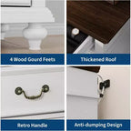 Commode 7 tiroirs style ferme rustique - Rangement à bijoux pour chambre et salon