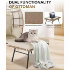 Fauteuil œuf surdimensionné Acekool avec ottoman, chaise longue de patio en rotin PE avec coussins, siège intérieur et extérieur pour jardin et salon