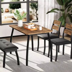 Ensemble de salle à manger Coolmee pour 4 personnes, table de cuisine avec banquette rembourrée et 2 chaises, ensemble de meubles de salle à manger 4 pièces pour petit espace, appartement