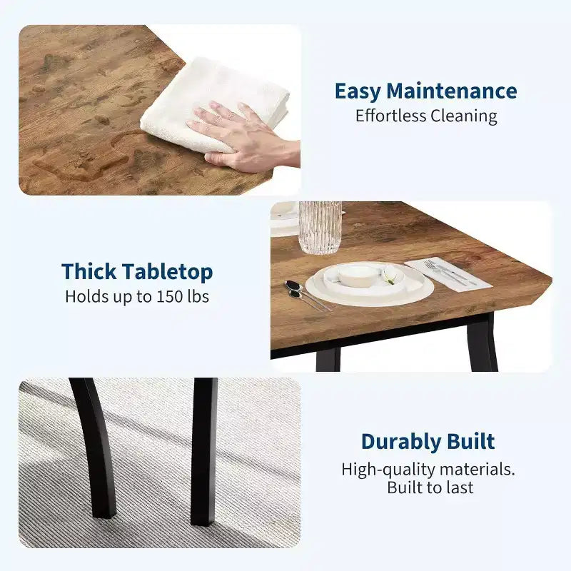 Ensemble de salle à manger Coolmee pour 4 personnes, table de cuisine avec banquette rembourrée et 2 chaises, ensemble de meubles de salle à manger 4 pièces pour petit espace, appartement