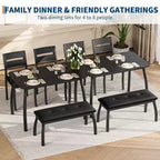 Ensemble de salle à manger Coolmee pour 4 personnes, table de cuisine avec banquette rembourrée et 2 chaises, ensemble de meubles de salle à manger 4 pièces pour petit espace, appartement