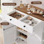 Meuble à Chaussures Acekool - Organiseur Moderne avec Portes, Étagères Réglables pour Entrée, Peut Contenir 18 à 24 Paires, Naturel