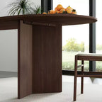 PexFix 67 x 33.5 Table de salle à manger de style ferme en bois massif avec pieds en V et plateau ovale en bois pour salles à manger modernes et réunions de famille Noyer