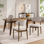 Christopher Knight Home Volgrun 5 Piece Mid-Century Modern Rubberwood Upholstered Dining Set