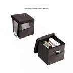 Pouff pliant en similicuir Lavish Home, Marron