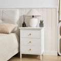 TYBOATLE White 3 Drawer Nightstand, Wood Night Stands Side Table With Extra-large Storage Space for Living Room, Bedroom