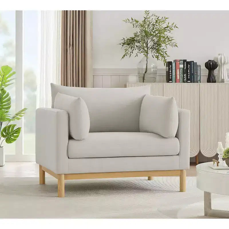 Meridian Furniture, chaise en tissu texturé Langham Linen
