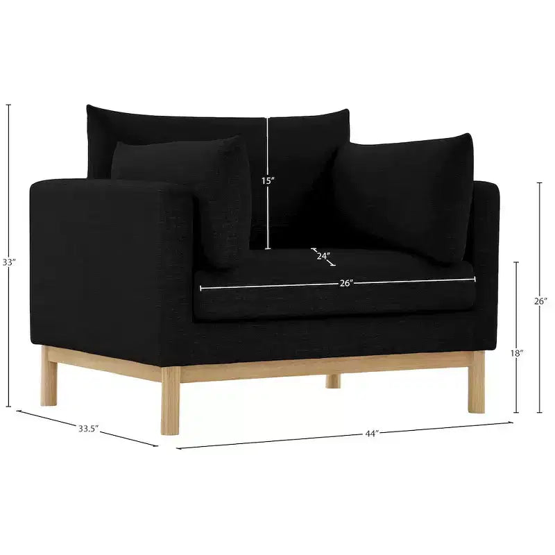 Meridian Furniture, chaise en tissu texturé Langham Linen
