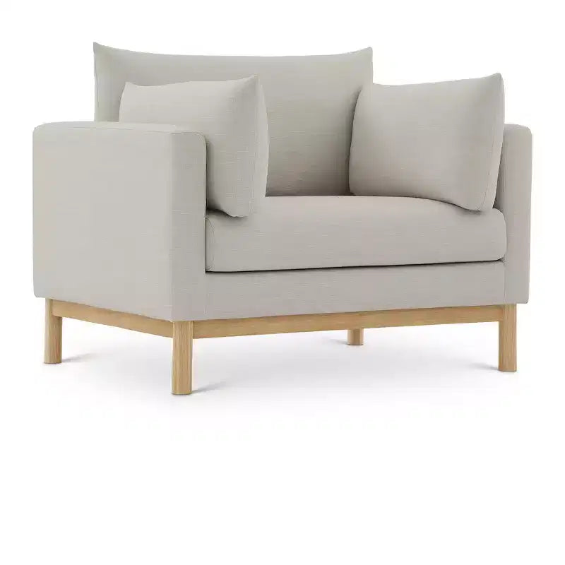 Meridian Furniture,Langham Linen Textured Fabric Chair
