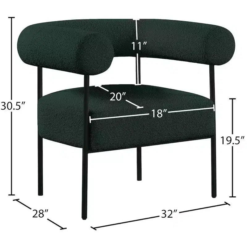 Meridian Furniture, fauteuil d'appoint Blake en tissu bouclette