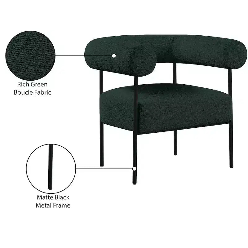 Meridian Furniture, fauteuil d'appoint Blake en tissu bouclette