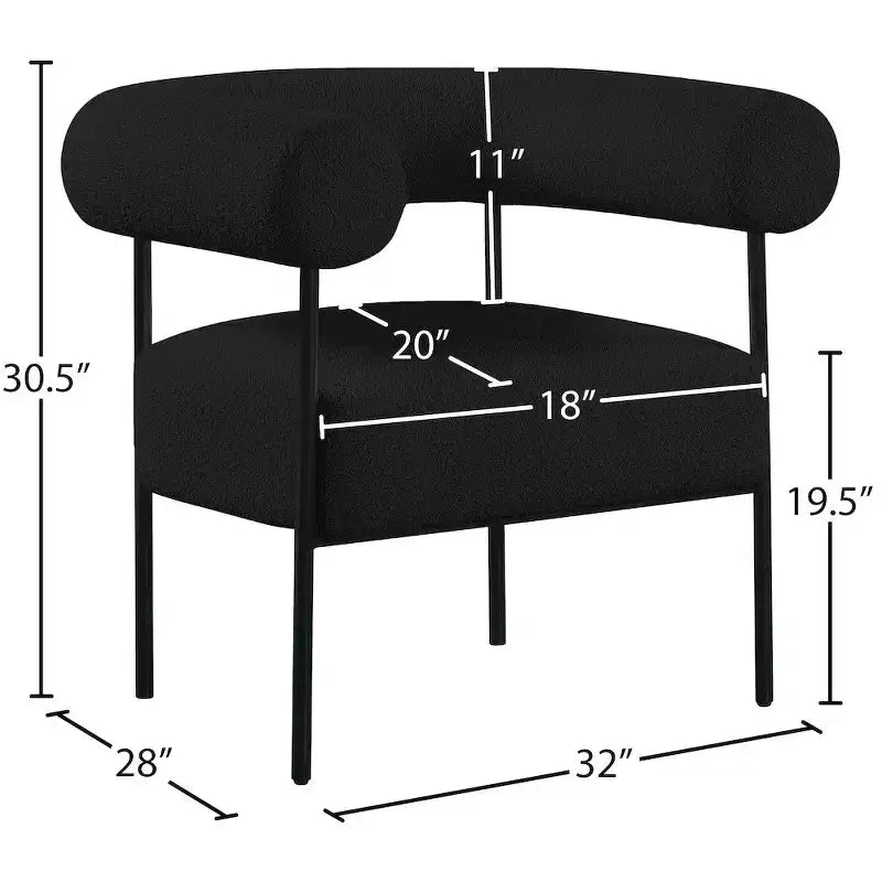 Meridian Furniture, fauteuil d'appoint Blake en tissu bouclette