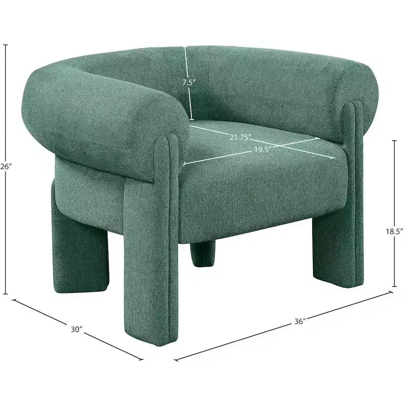 Meridian Furniture, fauteuil d'appoint en tissu polyester Stefano