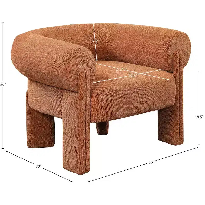 Meridian Furniture, fauteuil d'appoint en tissu polyester Stefano