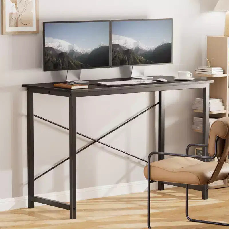 JIONJOY 40 Bureau d'ordinateur - Table d'écriture de bureau renforcée en forme de X, Style moderne et simple