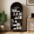 Fulvari 71 Arched Kitchen Pantry Cabinet, 7 Tier Freestanding Bookcase with Adjustable Shelves, Wooden Open Storage Book Shelf