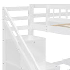 Lit mezzanine double/grand format avec bureau, bande lumineuse LED et deux commodes - ModernLuxe