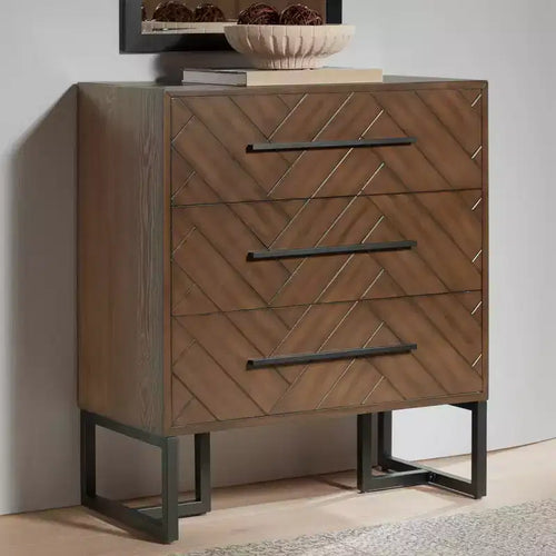 Commode à 3 tiroirs Murph 55 Downing Street, 80 cm de large, anthracite et bois