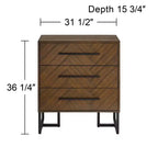 Commode à 3 tiroirs Murph 55 Downing Street, 80 cm de large, anthracite et bois