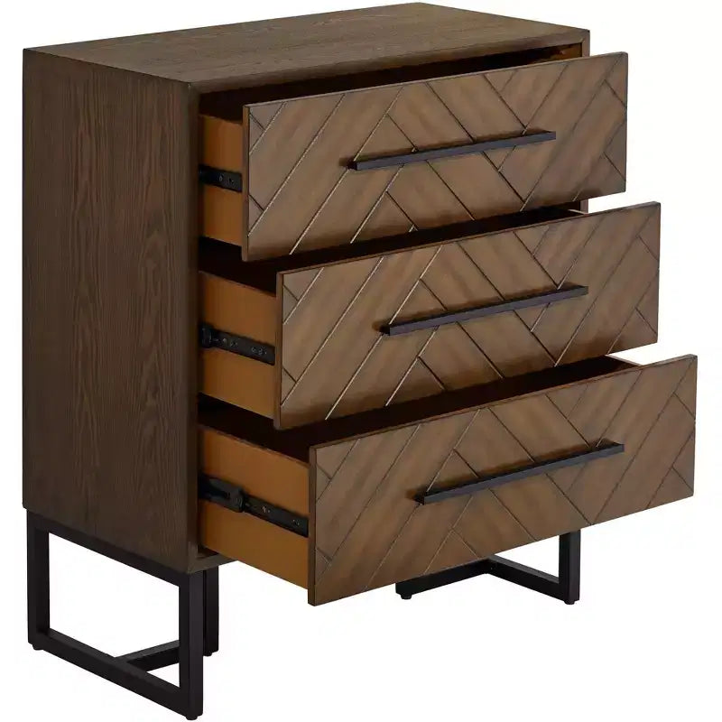 Commode à 3 tiroirs Murph 55 Downing Street, 80 cm de large, anthracite et bois