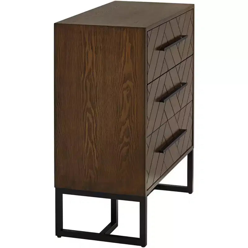 Commode à 3 tiroirs Murph 55 Downing Street, 80 cm de large, anthracite et bois