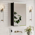 Belle Bathroom Medicine Cabinet with Beveled Mirror, Recessed or Wall Mount, Adjustable Tempered Glass Shelves