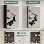 Armoire de toilette Belle avec miroir biseauté, encastrable ou murale, étagères réglables en verre trempé