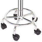 Tabouret de bar roulant en similicuir PU noir réglable en hauteur, chaise de travail pour salon