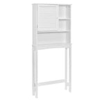 Organisateur de toilettes TROPOW avec étagère réglable, armoire autoportante avec porte à volet et espace de rangement ouvert pour salle de bain Blanc