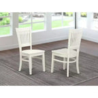 Chaises de salle à manger en bois HomeStock, lot de 2 - Siège en bois et dossier à lattes