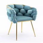TROPOW Fauteuil d'appoint Moderne Confortable Velours Rembourré Fauteuil Tonneau Pieds en Métal Doublure Douce Canapé Simple Fauteuil de Maquillage
