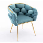 TROPOW Fauteuil d'appoint Moderne Confortable Velours Rembourré Fauteuil Tonneau Pieds en Métal Doublure Douce Canapé Simple Fauteuil de Maquillage