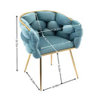 TROPOW Fauteuil d'appoint Moderne Confortable Velours Rembourré Fauteuil Tonneau Pieds en Métal Doublure Douce Canapé Simple Fauteuil de Maquillage