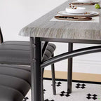 Ensemble de salle à manger 4 pièces avec table, banc et 2 chaises, dinette moderne peu encombrante