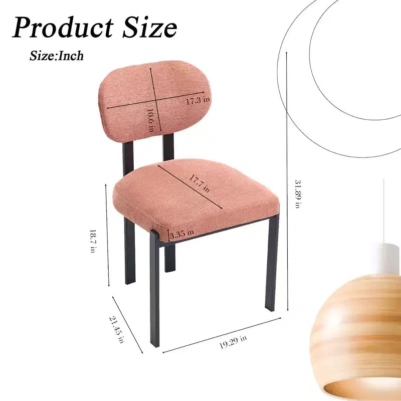 PexFix Lot de 2 chaises de salle à manger modernes Rembourrées Boucle Pieds en métal noir Orange Style Mid-Century pour cuisine ou d'appoint