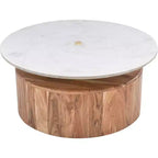 Meridian Furniture, Table basse en bois d'acacia naturel Stonewood