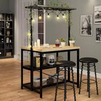 Grand îlot de cuisine Étagère de boulanger pour micro-ondes avec 3 niveaux de rangement, table de bar à café en métal, rangement de cuisine pour salle à manger et salon