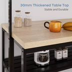 Grand îlot de cuisine Étagère de boulanger pour micro-ondes avec 3 niveaux de rangement, table de bar à café en métal, rangement de cuisine pour salle à manger et salon