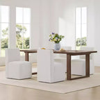 Chaises de salle à manger roulantes rembourrées Spruce&Spring avec roulettes, lot de 2
