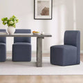 Spruce&Spring Upholstered Movable Rolling Dining Chairs with Casters Set of 2