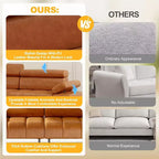 Canapé-lit futon Acekool 86'', convertible 3 places avec dossier et appuie-tête réglables, en similicuir, pour salon, canapé